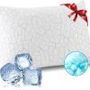 Cooling Pillows for Sleeping 2 Pack, Adjustable Shredded Memory Foam Pillows Queen Size Set of 2, Firm Bed Pillows for Side Back Stomach Hot Sleepers, Cold Pillow with Removable Washable Cover
