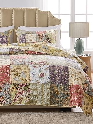 blooming prairie quilt set in a serene room patchwork construstion