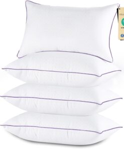 JOLLYVOGUE Pillows Queen Size Set of 2, Medium Supportive Bed Pillows with Super Soft Down Alternative Fill, Luxury Fluffy Hotel Quality for Side, Back, and Stomach Sleepers