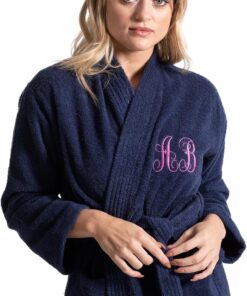 Turkuoise Soft & Absorbent Towel Robe, 100% Cotton Turkish Terry Cloth Kimono Bathrobes for Women