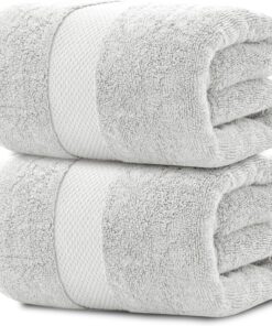 White Classic Luxury Bath Sheets Towels for Adults Extra Large 35x70 Inch - 700 GSM Turkish Cotton, Highly Absorbent | Hotel Collection | 2 Pack