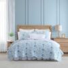 Laura Ashley - Quilt Set, Super Soft Bedding with Matching Sham, Scalloped Edge Design (Peony Garden Blue, Twin)