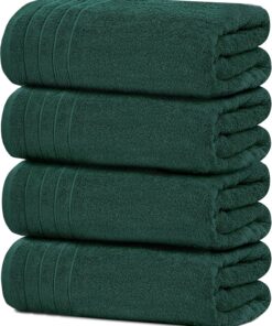 Tens Towels Pack of 4 Extra Large Bath Towels 30 x 60 Inches, 100% Cotton, Larger & Lighter Weight, Quicker to Dry, Super Soft and Absorbent, Perfect for Bathroom, Dark Grey