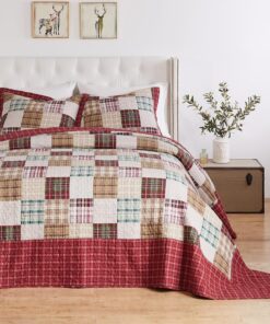 Greenland Home Oxford 100% Cotton Quilt Set, 2-Piece Twin/XL, Red