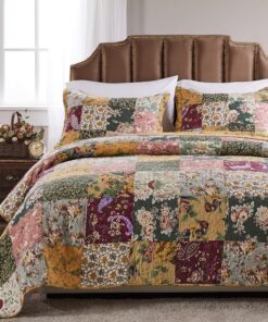 Greenland Home Antique Chic 100% Cotton Authentic Patchwork Quilt Set, Twin/Twin XL, Multicolor