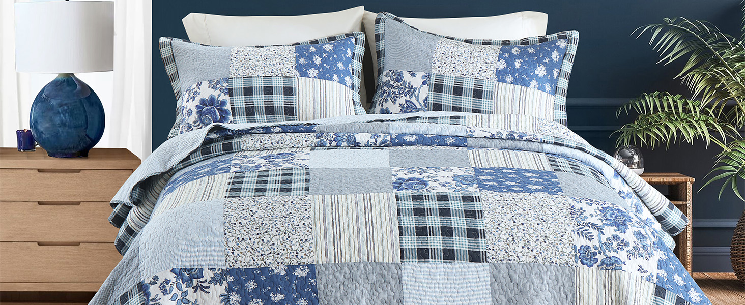 cotton  bedspread coverlet quilt bedding sets floral real patchwork bedspread comforters king queen